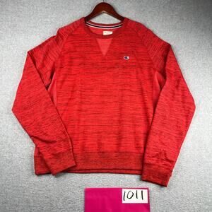Champion XL Red Heather rew Neck Pullover Casual Logo Mens